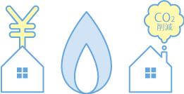 天然ガスのメリットのイメージ図