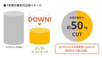 コレモの導入で削減される電気代は約50%